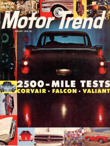 MOTOR TREND 1960 JAN - CORVAIR, FALCON, VALIANT, NSU*